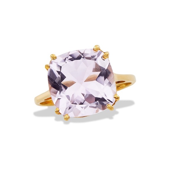 Savvy Cie Jewelry - Savvy Cie 18K Over Silver 4.87 ct. Pink Amethyst Statement Ring Gemstone 6 NEW